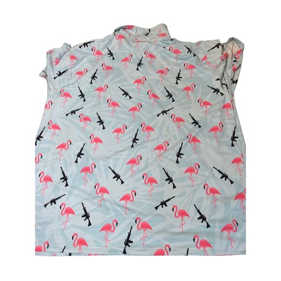 EAgle six Golf Polo flamingo gun pale blue funny Moisture wicking Athletic  XXL - Picture 6 of 6